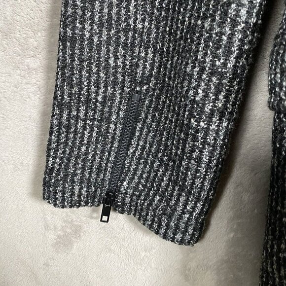 Betabrand Coat Women's XXL Black Tweed Asymmetrical Moto Wool Blend Heavy Jacket - Picture 10 of 15